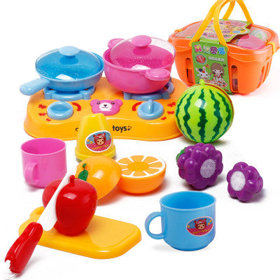 Children's play house fruit basket Fruit cut and cut Infant kitchen play house educational toys