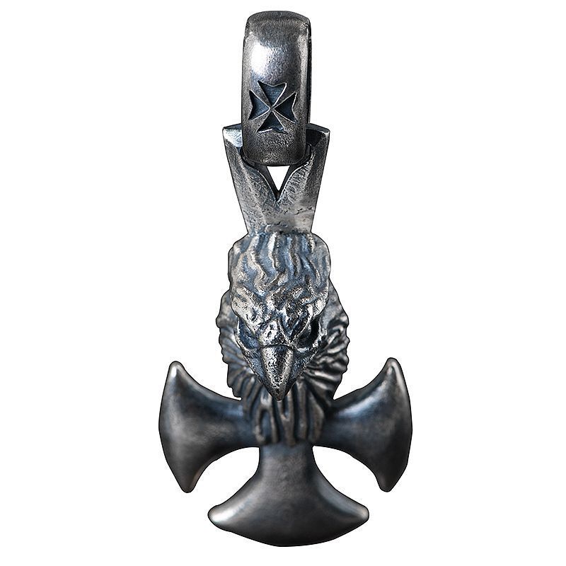 Pendentif Homme Aigle Croix Vintage en Argent Thaïlandais
