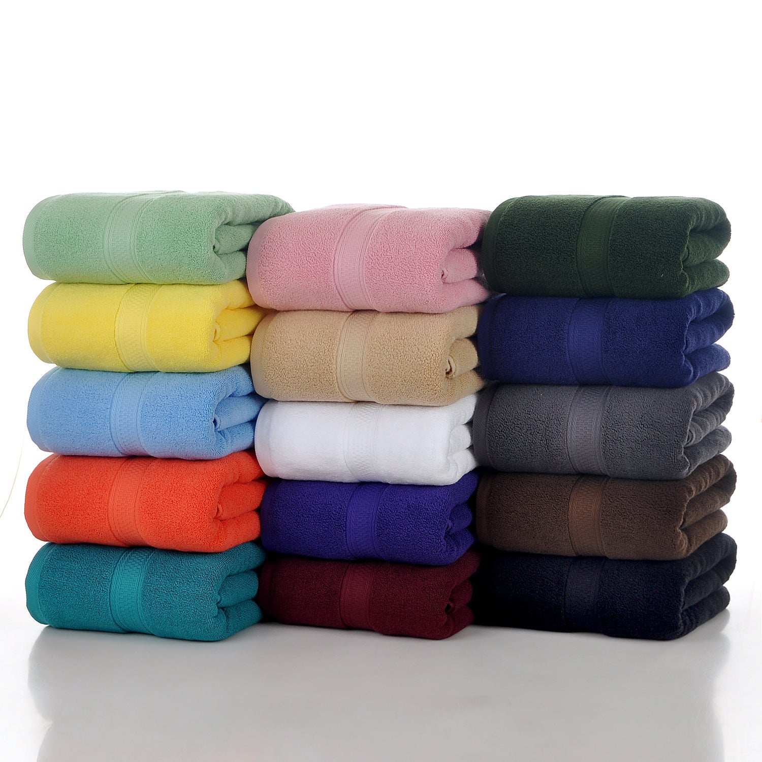 Serviette de bain unie en pur coton pour la maison