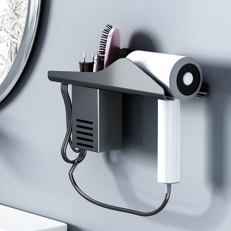 Soporte para secador de pelo para baño, inodoro, colgador de pared sin perforaciones