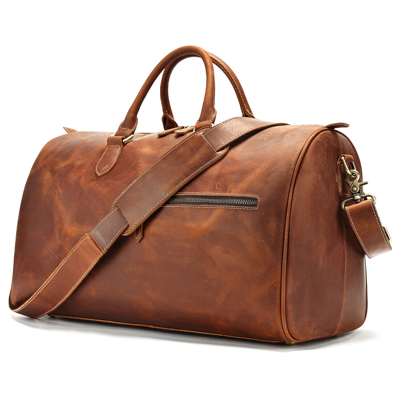 Sac bandoulière grande capacité en cuir vintage de voyage