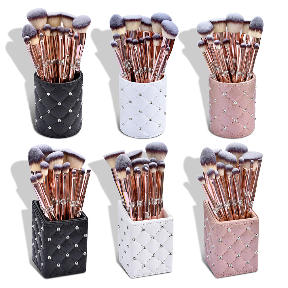 Portable Home Electroplated Rose Gold Makeup Brush Suit