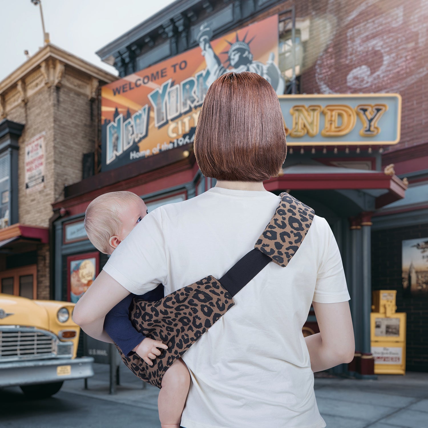 Simple Leopard-Print Baby Carrier For Safe Carrying