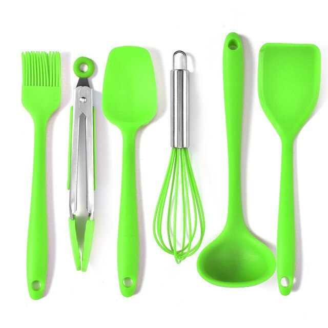 Ensemble de six mini ustensiles de cuisine et de pâtisserie en silicone