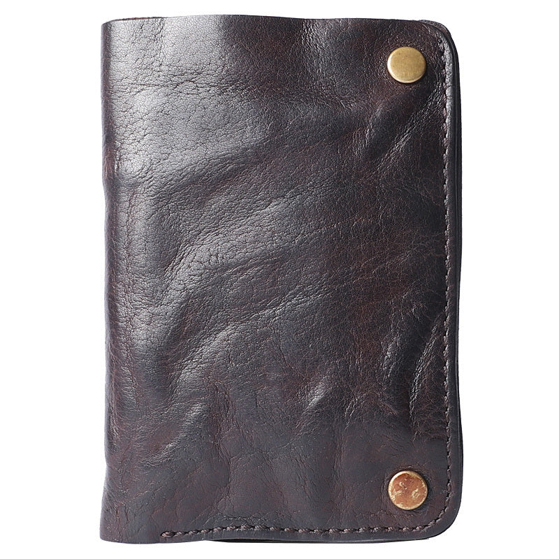 Sac à main vertical en cuir plissé pour homme, petit portefeuille zippé en cuir de vachette première couche