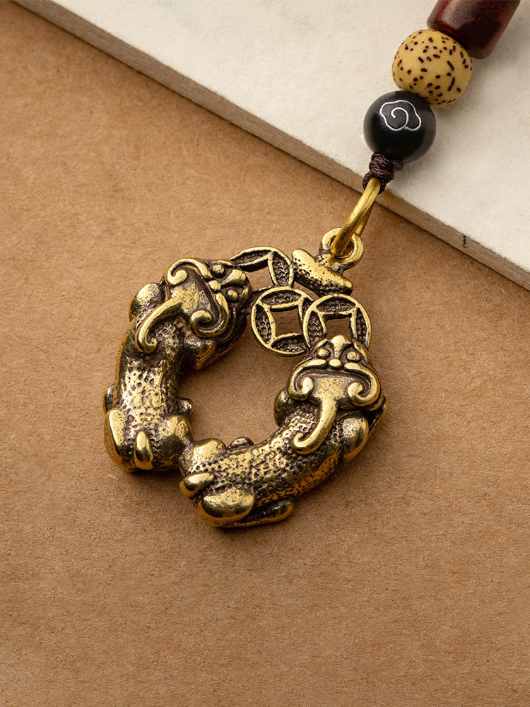 Pure brass car keychain