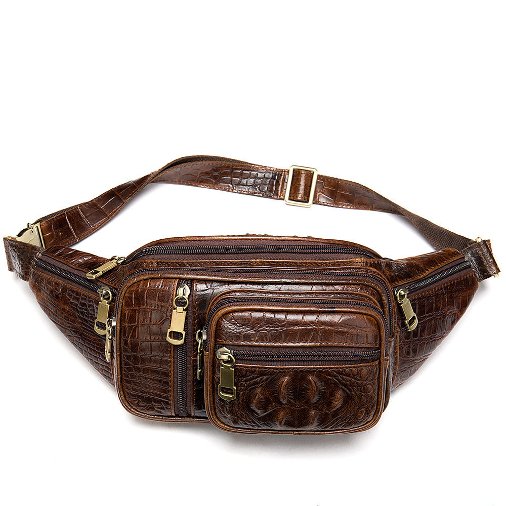 Sac bandoulière rétro en cuir de vachette huilé pour poitrine