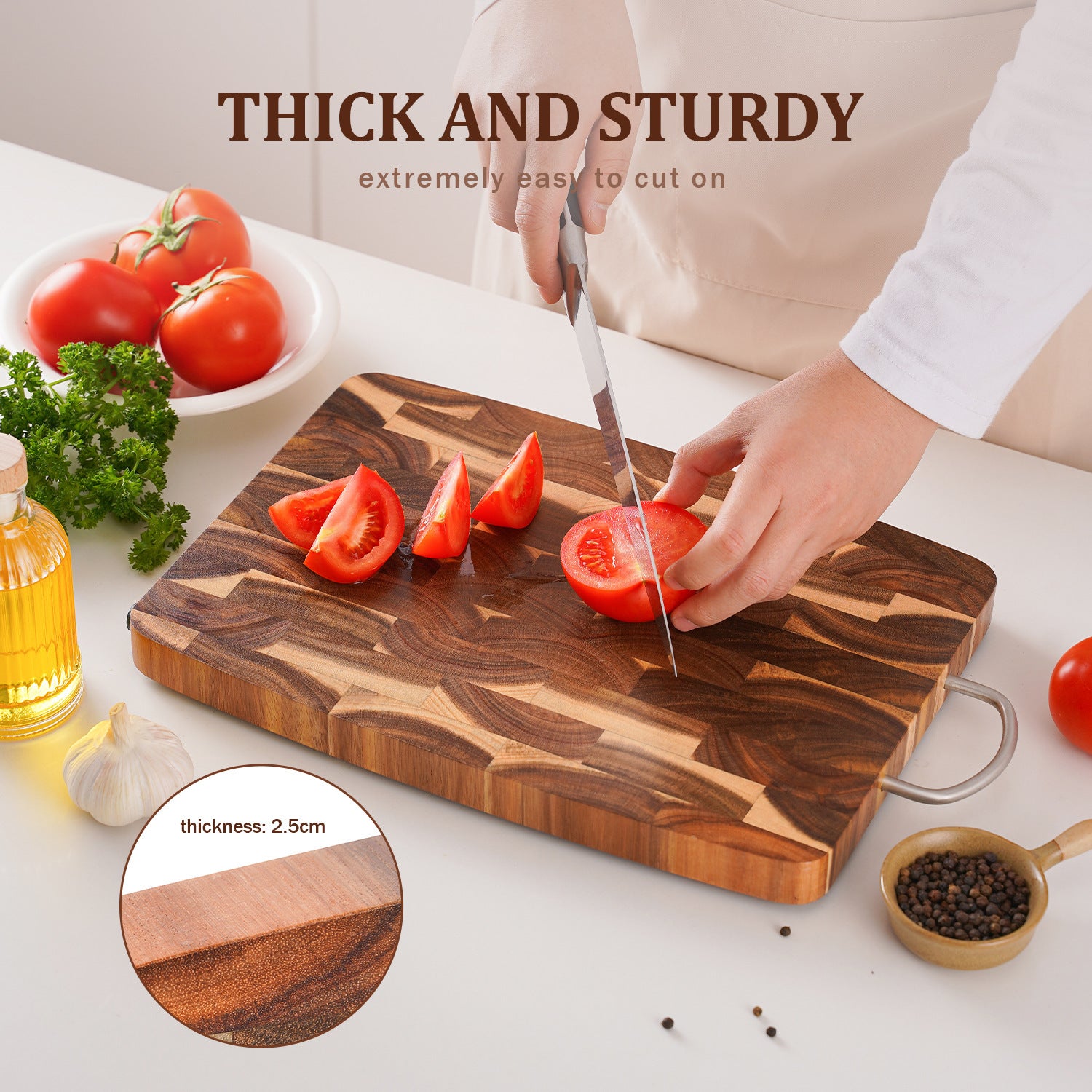 Household Kitchen Large Geometric Grid Splicing Acacia Mangium Chopping Board