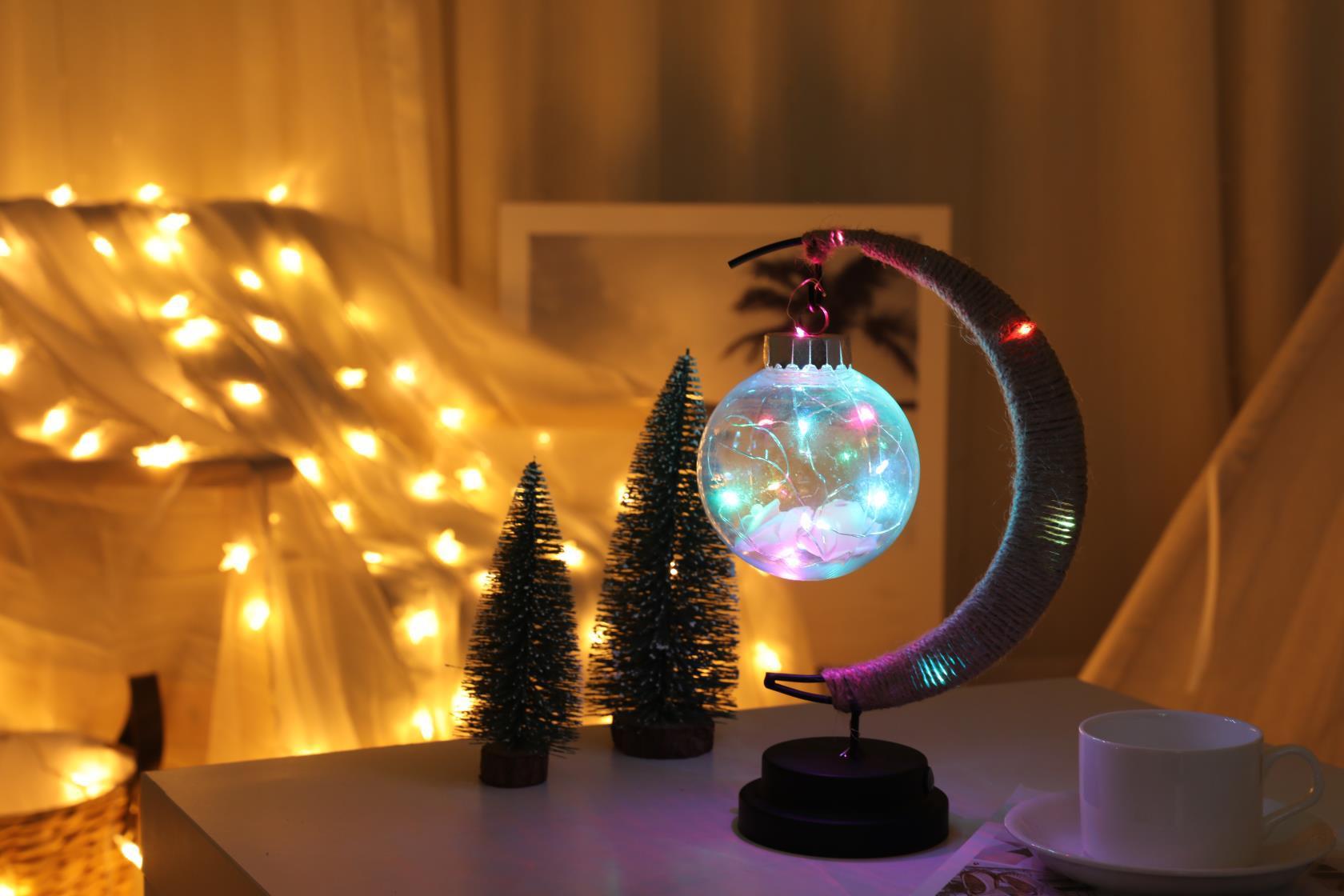 LED lune boule en forme de lampe fille cœur souhaitant boule