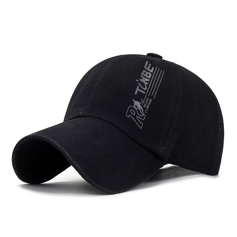 Distressed Baseball Cap Casual Men's Washed Slub Cloth Hat
