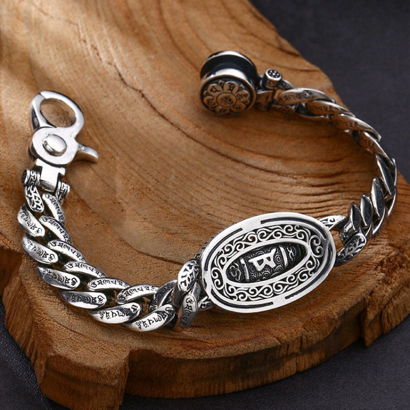 Bracelet Mantra à Six Caractères pour Homme au Design Spécial