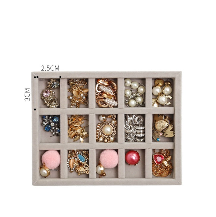 Boîte de rangement de bijoux, bagues et boucles d'oreilles ménagère de grande capacité