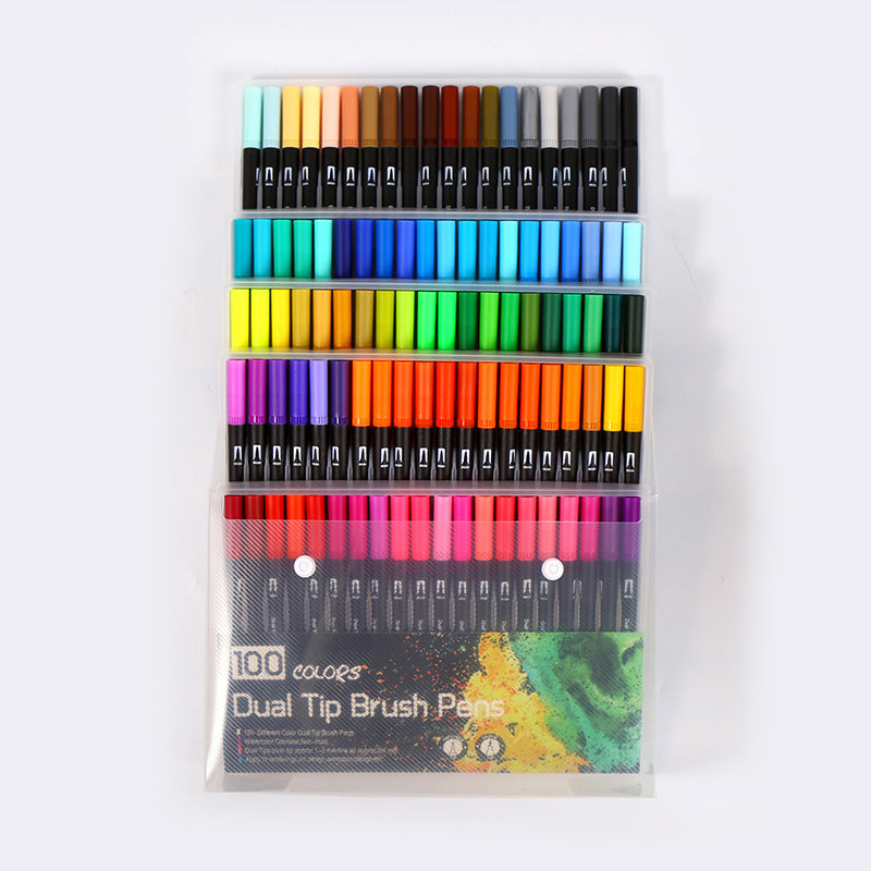 Ensemble de stylos aquarelle double-pointe Marqueurs de couleur Stylo à crochet doux pour peinture