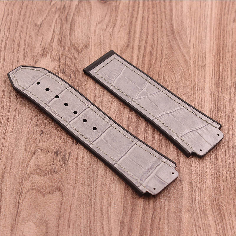 Leather Rubber Strap Men's Watch Accessories