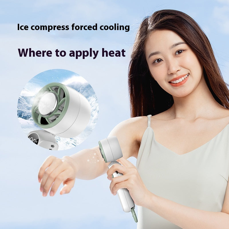 High-speed Handheld Ice Compress Fan Digital Display Semiconductor Fan Bladeless Turbine