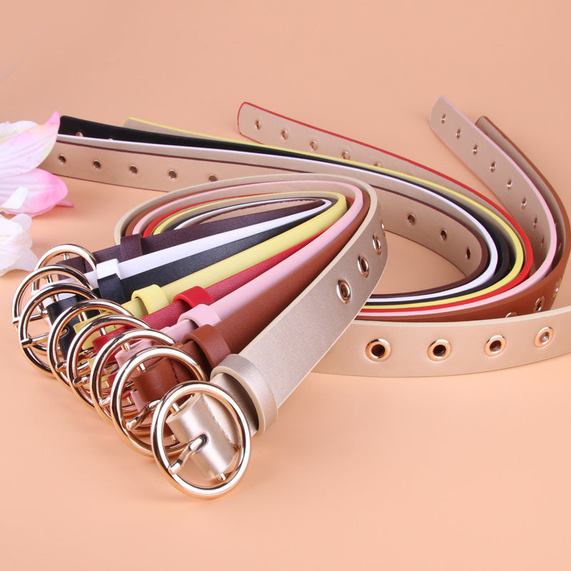 Ceinture féminine à boucle ronde