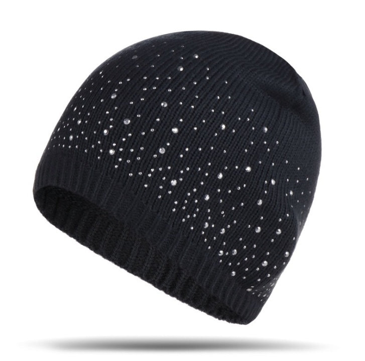 Europe et États-Unis nouveau dames multi-couleur point drill tête chapeau tricoté automne et hiver chapeau tricoté chaud laine chapeau