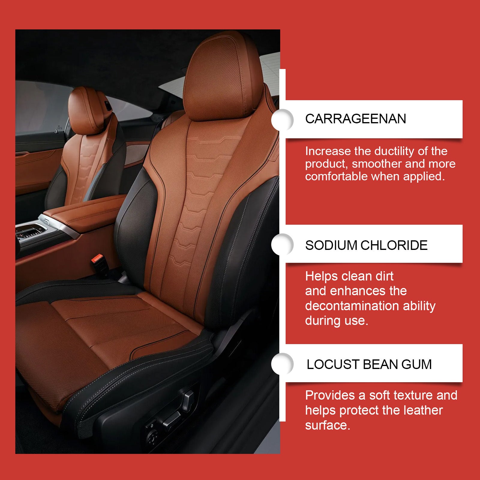 Crème d'entretien intérieur cuir Polissage sièges auto