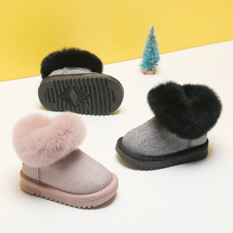 Female Baby Boots 1 To 3 Years Old Boys Cotton Shoes Children Girls Winter Soft-soled Children's Toddler Shoes