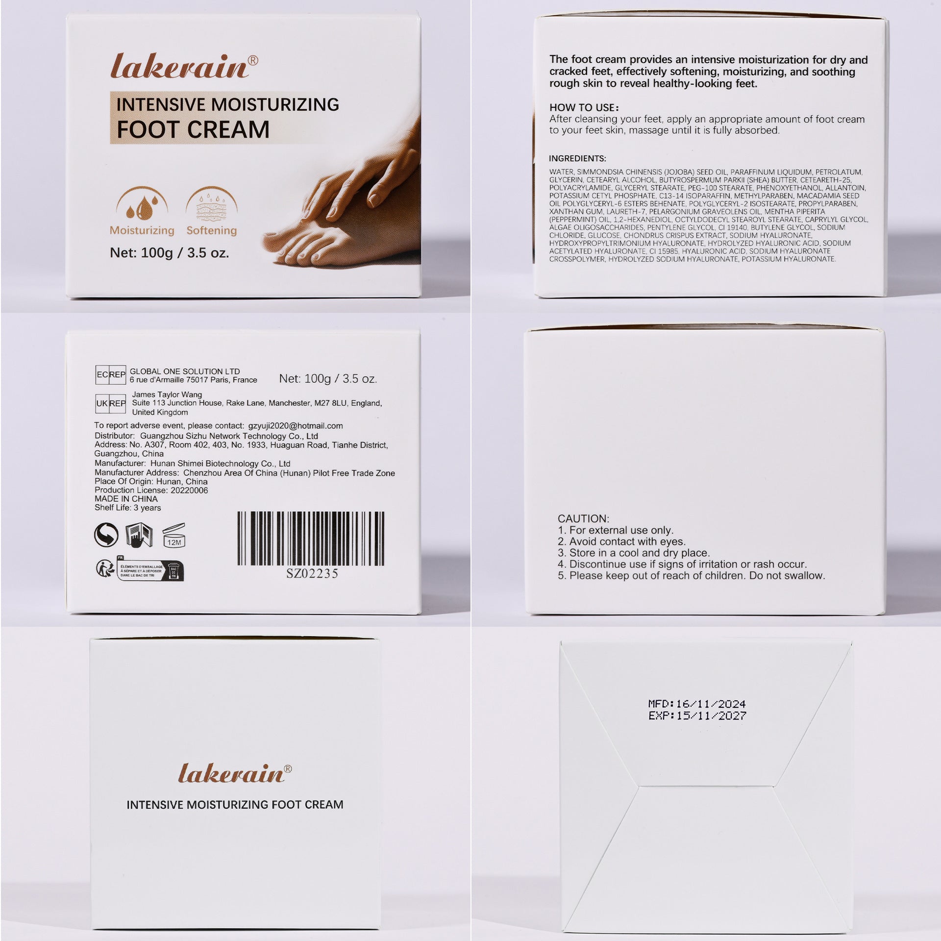 Crème hydratante pour les pieds et le corps Hu