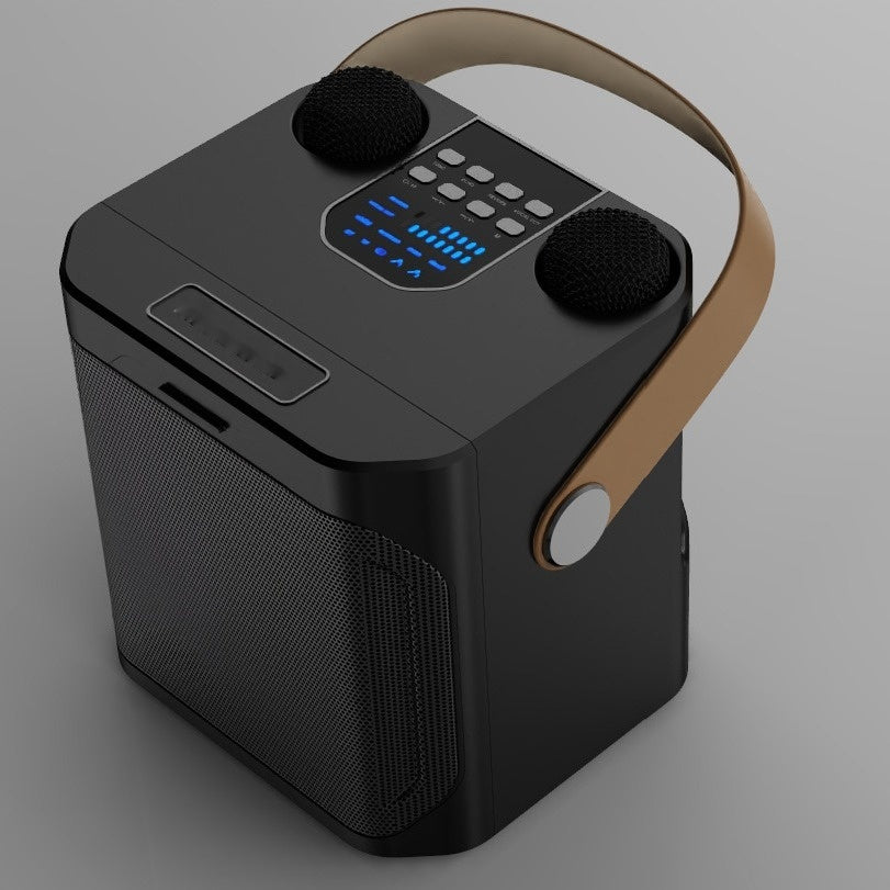 Haut-parleur Bluetooth karaoké d'extérieur grand volume double microphone domestique avec microphone machine karaoké tout-en-un