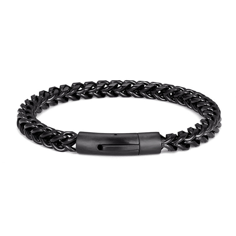 Bracelet en acier inoxydable 6MM Homme chaîne quille gris vintage