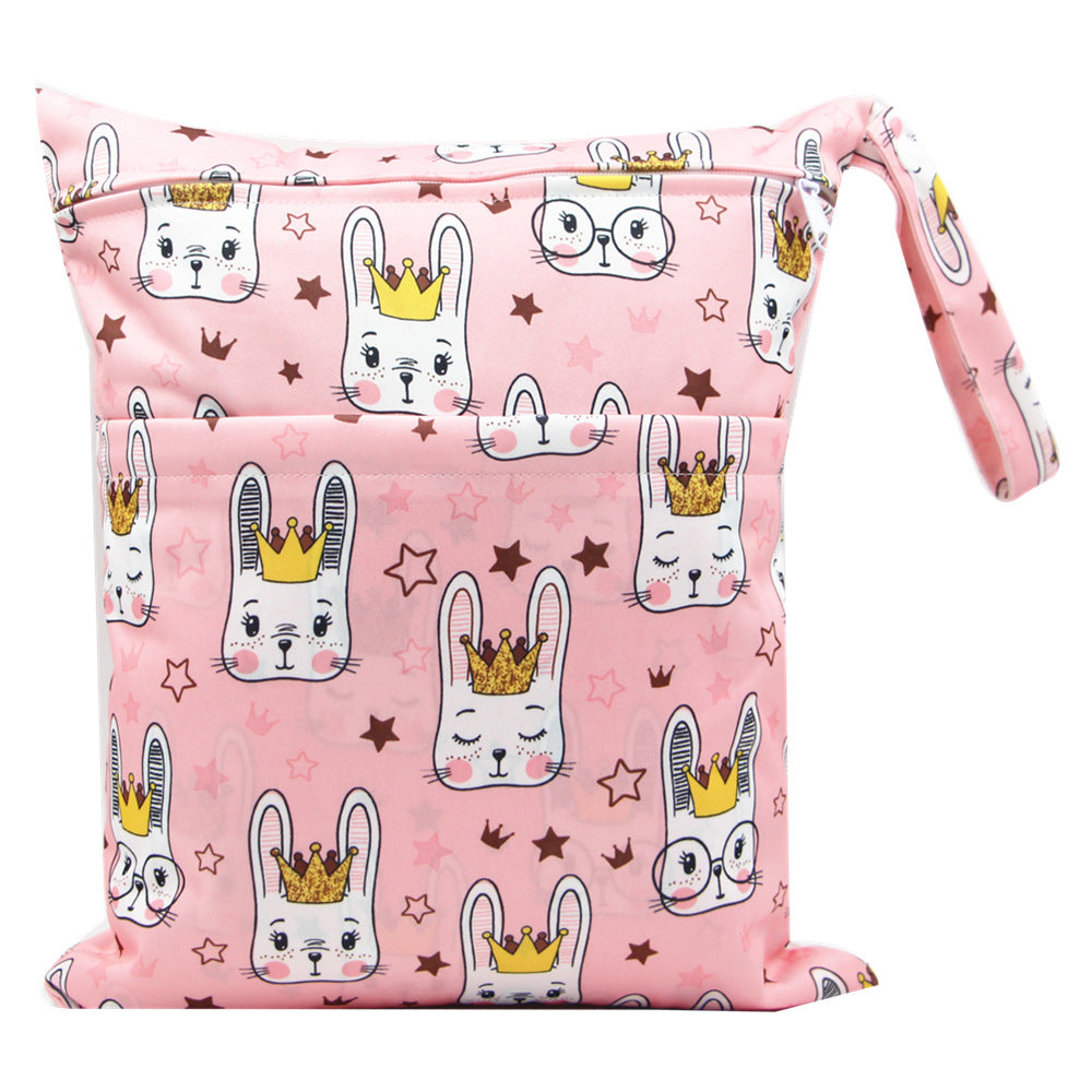 Diaper Bag 30 36cm Baby Double Zipper Printing Waterproof Diaper Bag