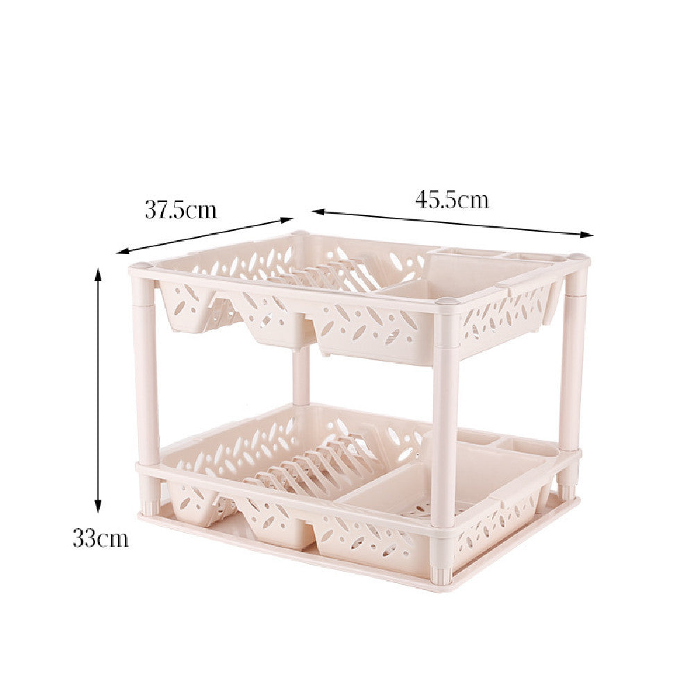 Double Layer Drainage Kitchen Storage Rack