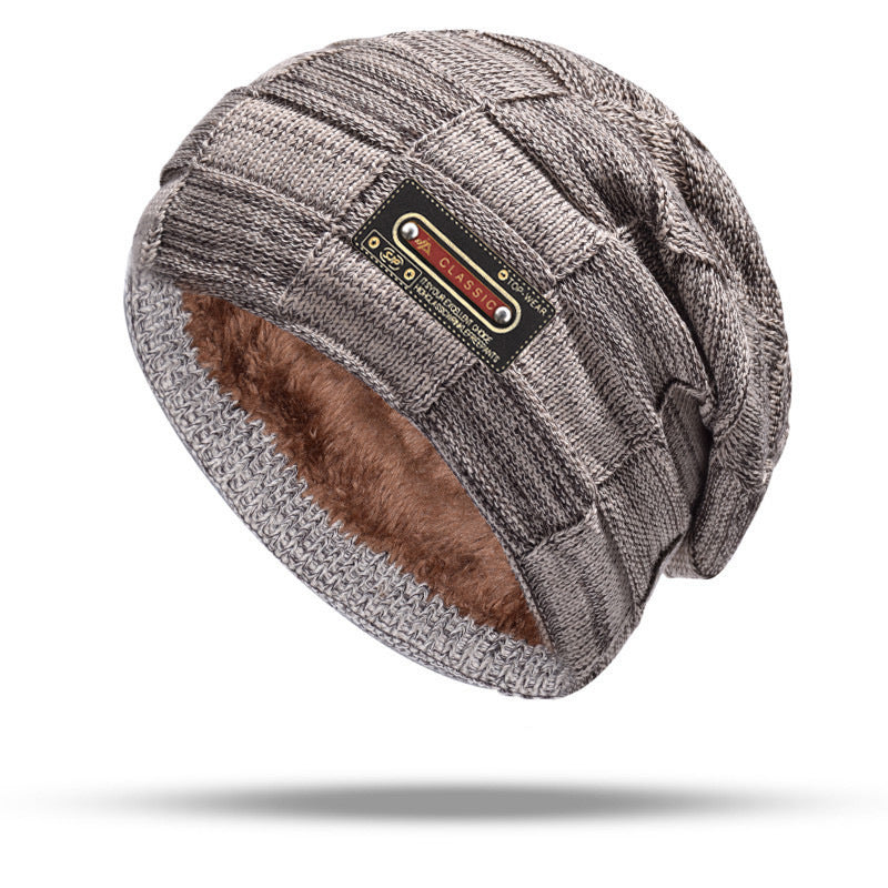 Fleece-lined Warm Knitted Mens Outdoor Beanie For Fall And Winter