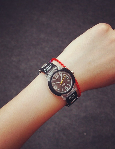 Korean Version Of The LED Light Cool Tide Damen Harajuku Trend Personality Of Students Leisure Sports Night Watch Jelly