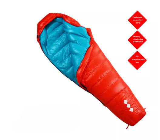 Sac de couchage d'extérieur portable épais en duvet d'oie