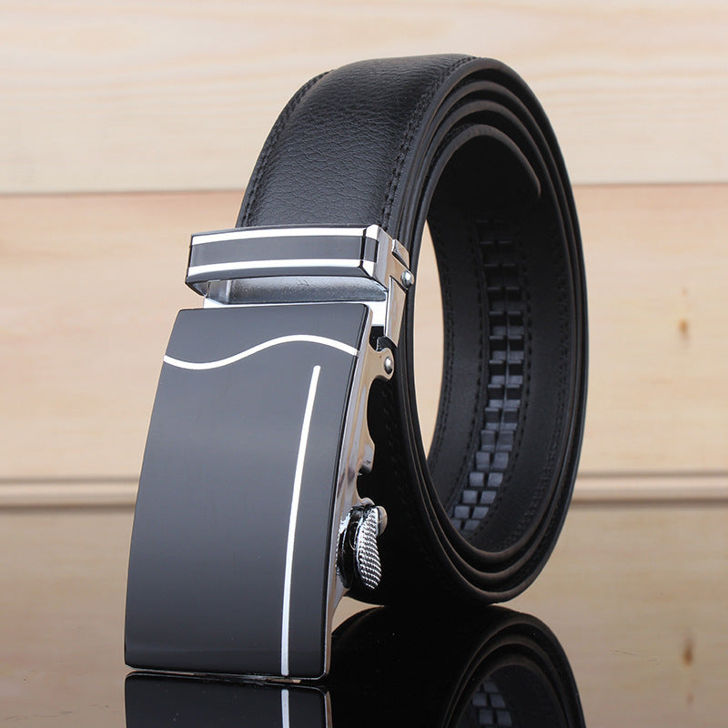 Men's belt leather automatic buckle Leopard pure leather belt