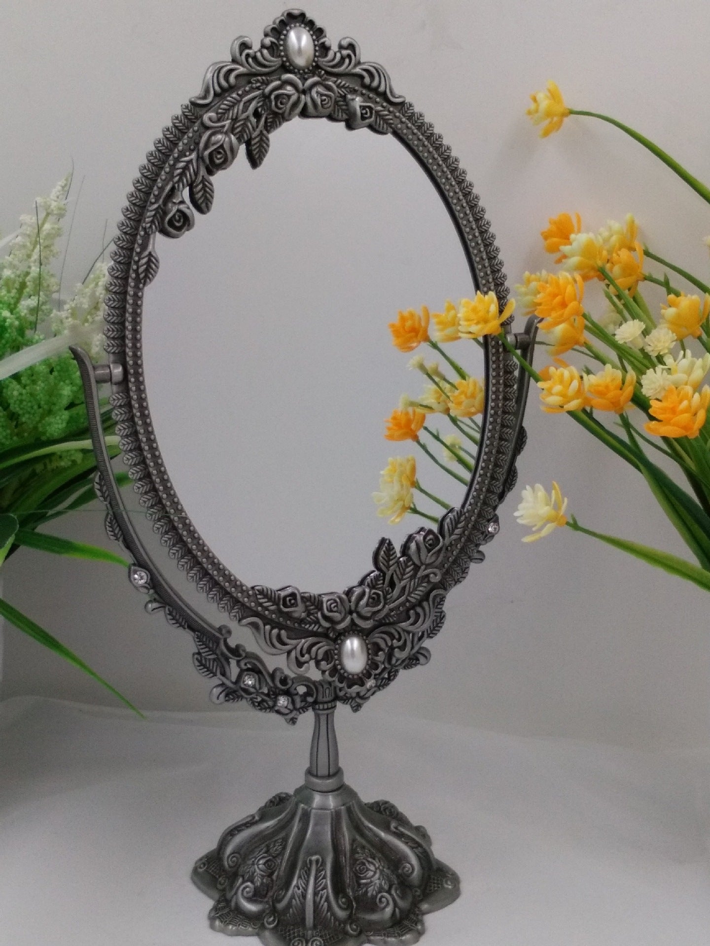 Miroir de maquillage rouge bordeaux festif
