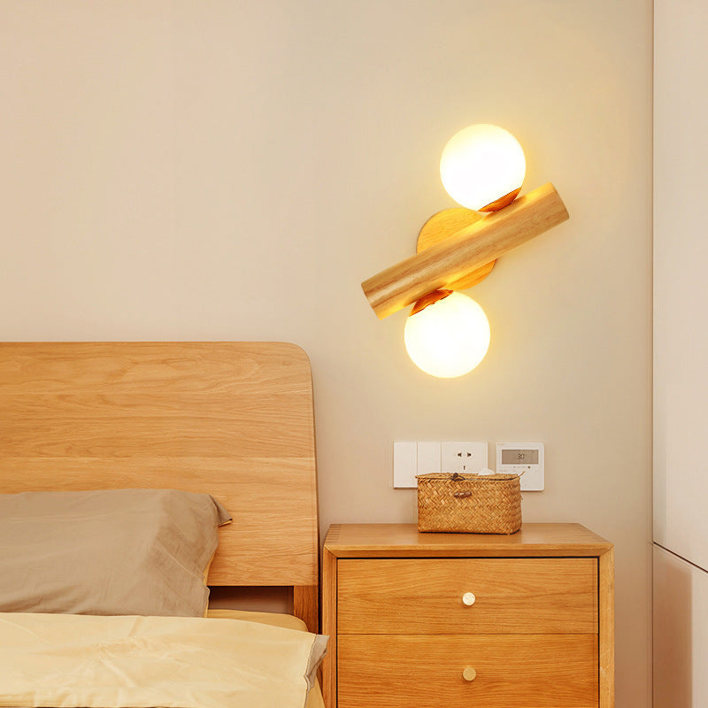 Solid Wood Wall Lamp Living Room Television Background Wall Lamp