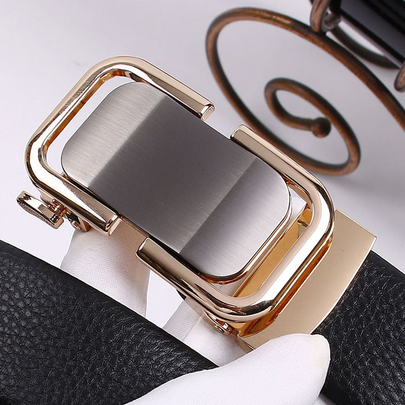 The First Layer Pure Cow Leather Leisure Belt Men's Fashion