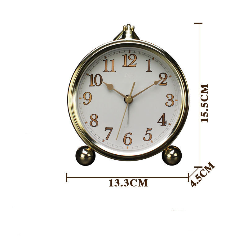 Luxury Gold-plated Silent Metal Alarm Clock