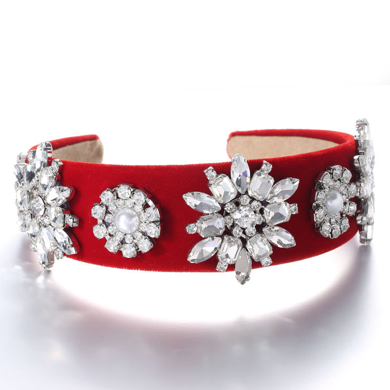 Retro Baroque Pearl Rhinestone Headband