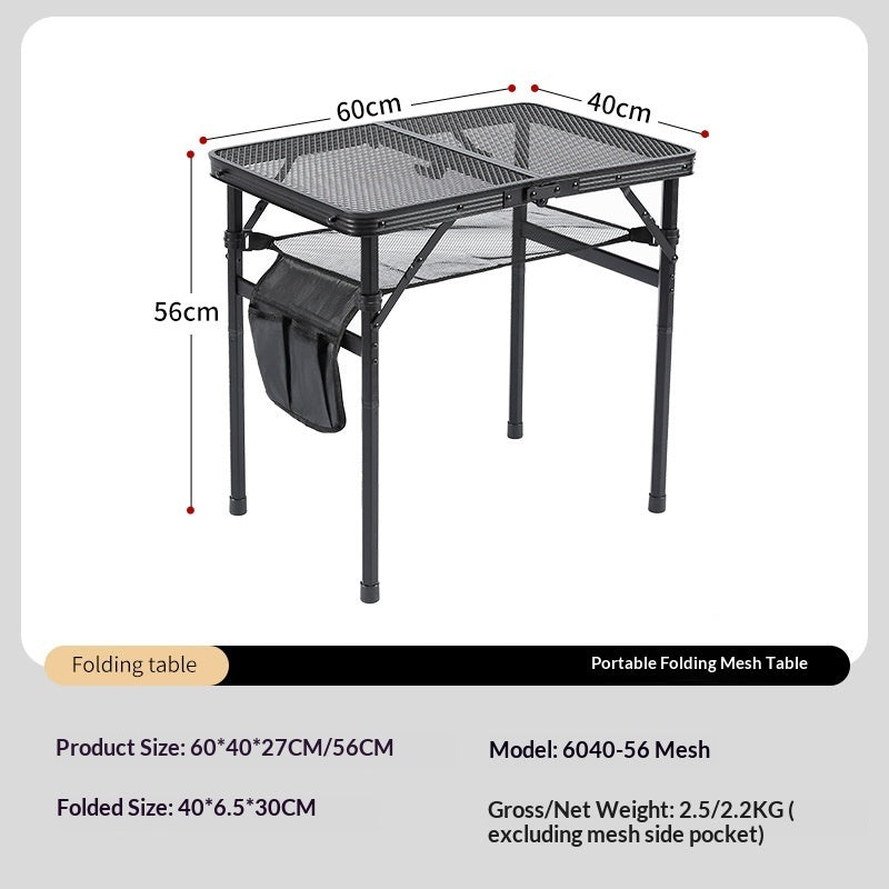 Table de pique-nique et de camping pliable portable en alliage d'aluminium ultra-léger