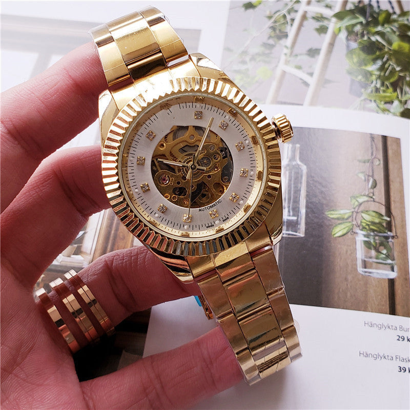 Montre mécanique homme casual évidée