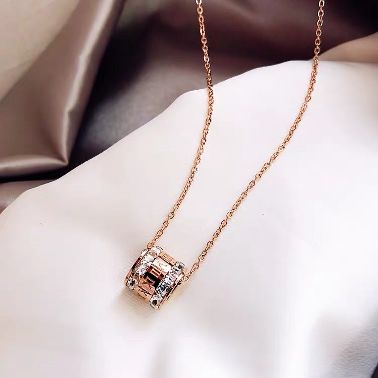 Simple Titanium Steel Roman Digital Flash Necklace