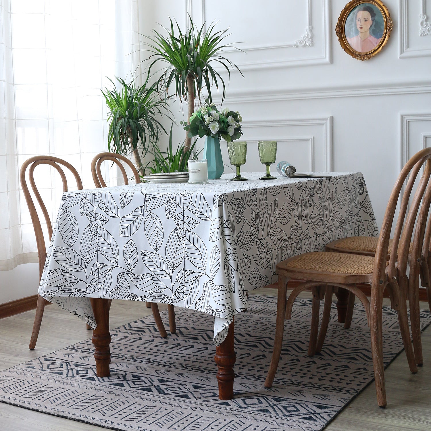 Nappe de table basse imprimée simple Nappe de salle à manger