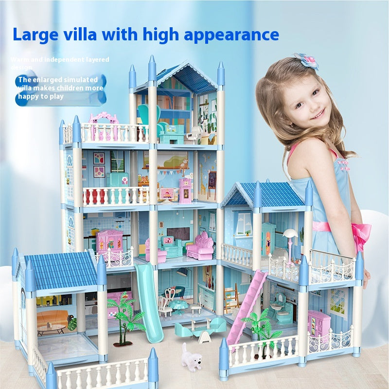 Girls Playing House Diy Assembled Princess House Villa Toys