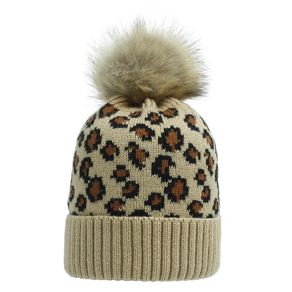 New Winter Knitted Hat Wholesale Korean Version Of Leopard Print Woolen Hat