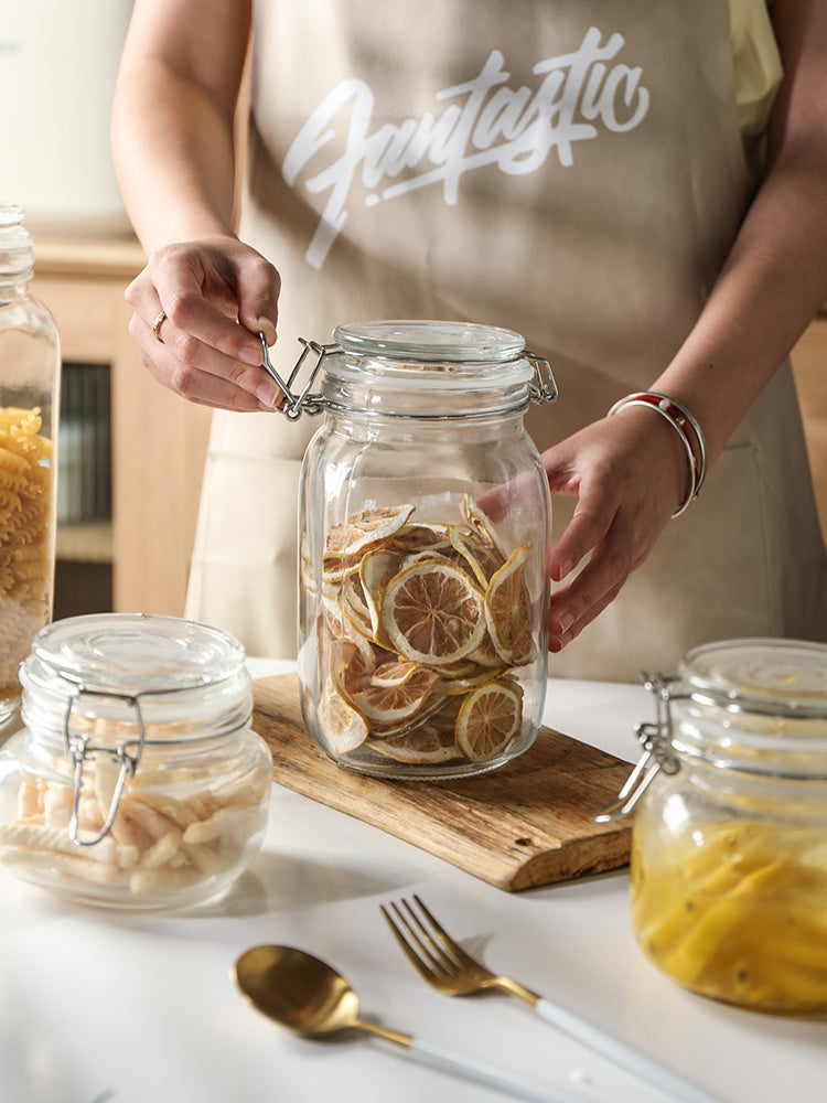 Bocal à thé rond en verre Boîte de conservation alimentaire
