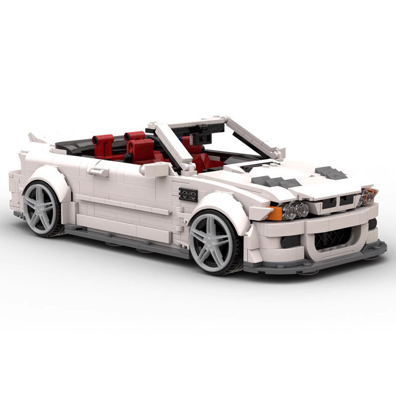 MOC Briques de Construction Voiture de Course Sportive BMW E46 M3 Caravane Motorisée