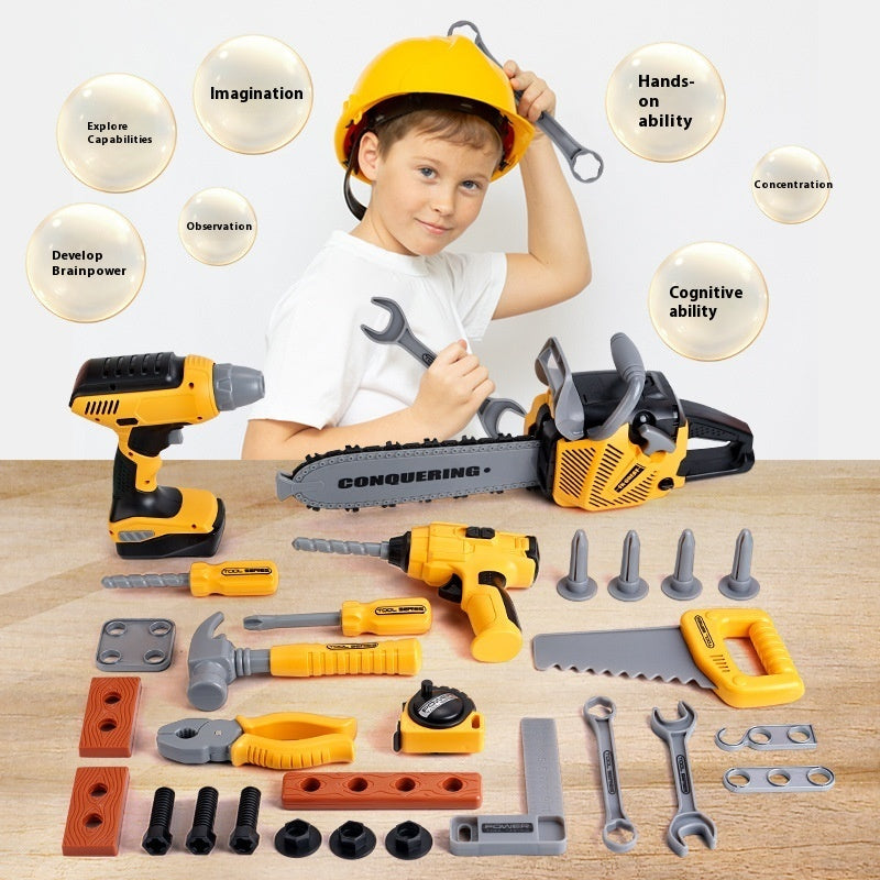 Children's Toolbox Toy Suit Play House Electric Drill Role