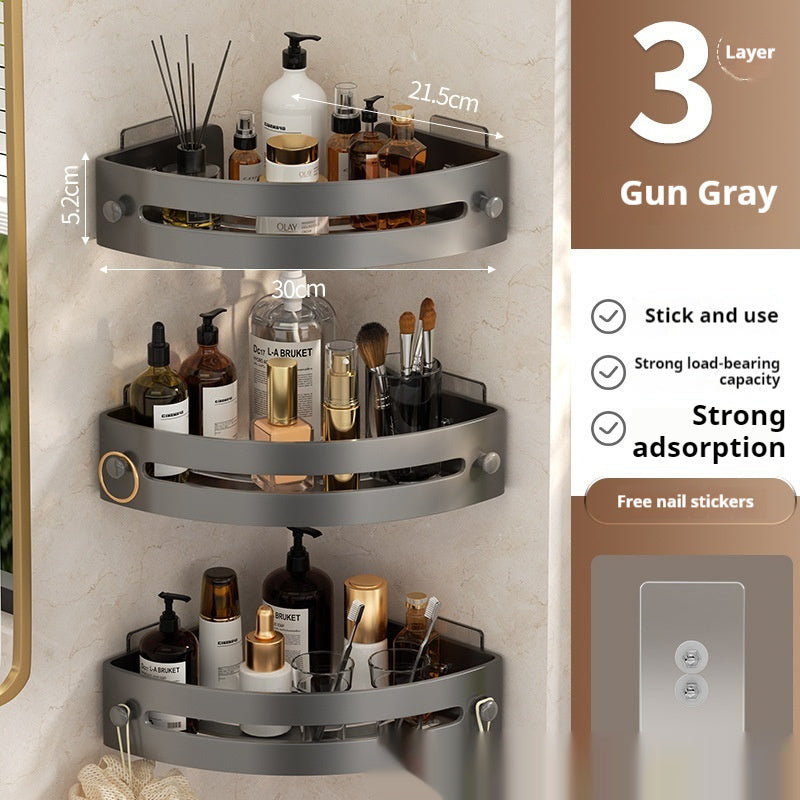 Étagère d'angle de salle de bain sans perçage