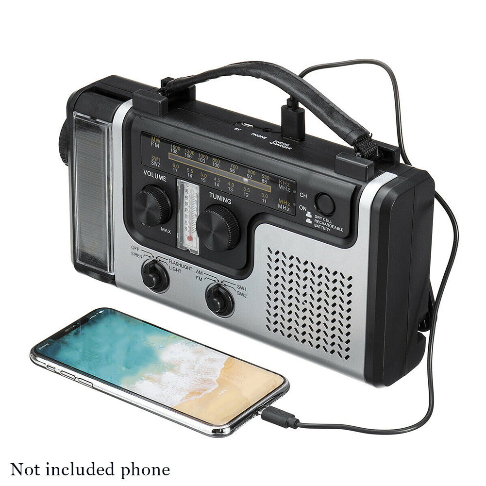 Multi-band AM FM SW Solar Hand Rechargeable LED Reading Light Radio