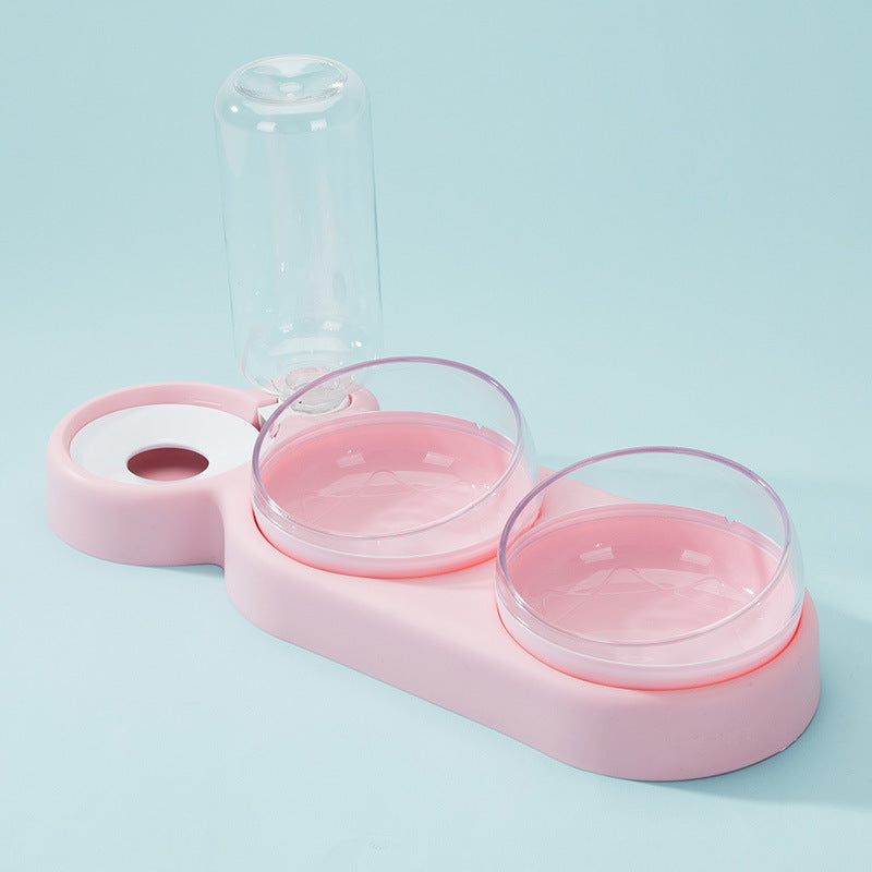 Distributeur automatique double gamelle pour animaux de compagnie avec fontaine à eau