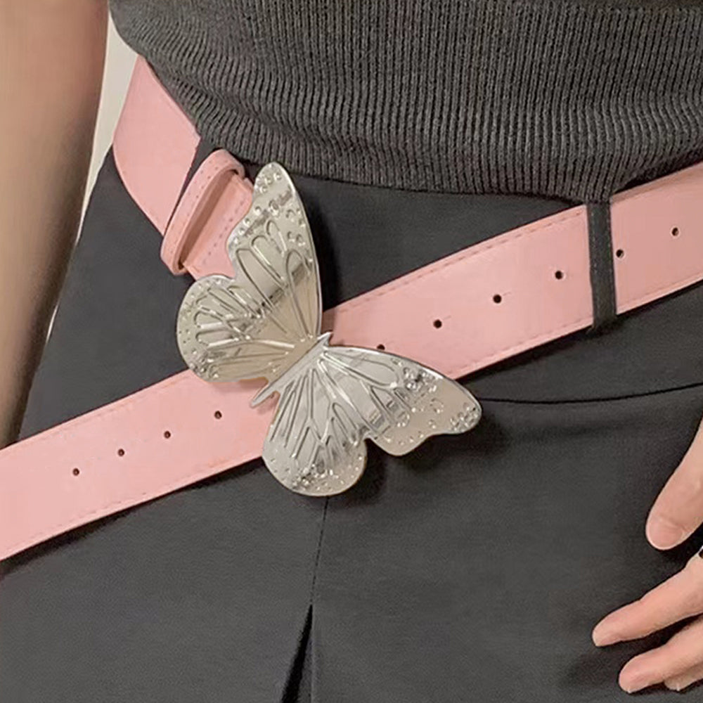 Ceinture Papillon Métallique Grande Taille pour Femme, Ceinture Simple Vintage, Accessoire Tendance et Doux